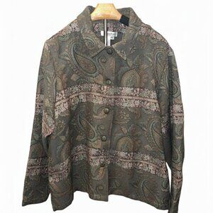 Vintage 1990s Coldwater Creek Paisley Pattern Button Up Blazer